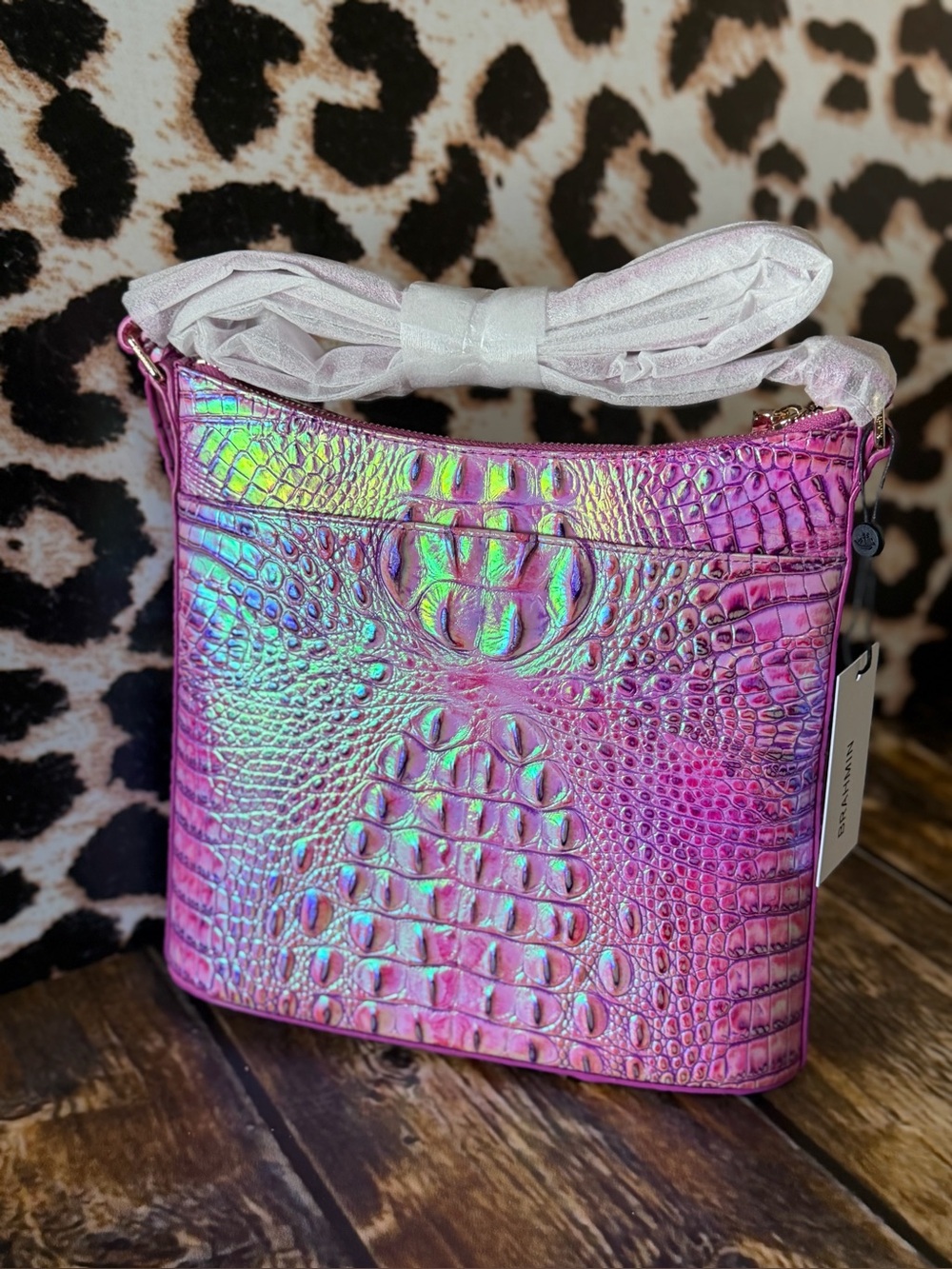FIRM PERFECT EYE Brahmin Katie PURPLE IRIS crossbody NWT Iridescent Glow - Picture 12 of 14